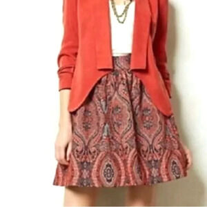 Anthropologie Moulinette Soeurs Karachi A-Line Jacquard skirt Above knee Size L